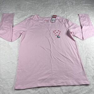 Cat Jack Girls Pink‎ Long Sleeve Candy Cane Heart Christmas Pajama Top XXL 18